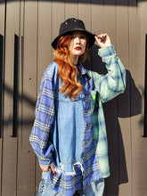 Lapel Stitched Plaid Shirt